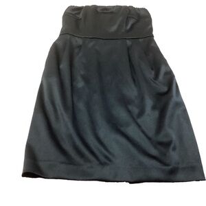 NEW Express Design Studio Black Strapless Fit & Flare Sateen Dress 0 Pockets
